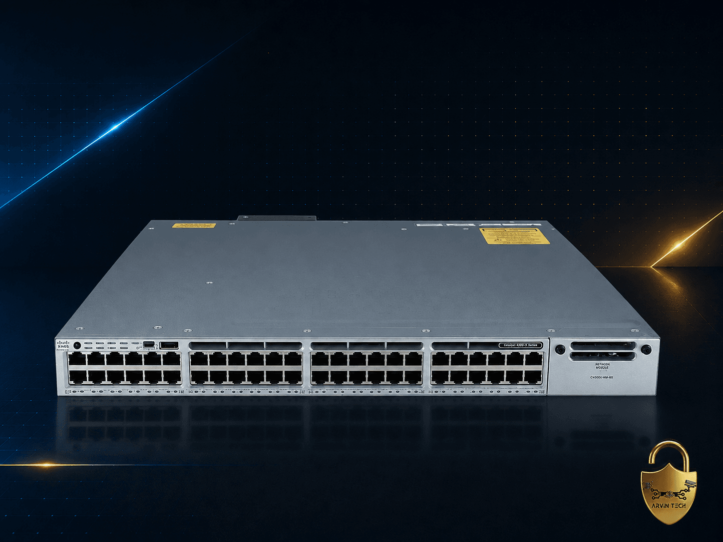 سوئیچ Cisco Catalyst WS-C3850-48P-S با 48 پورت Gigabit PoE Plus